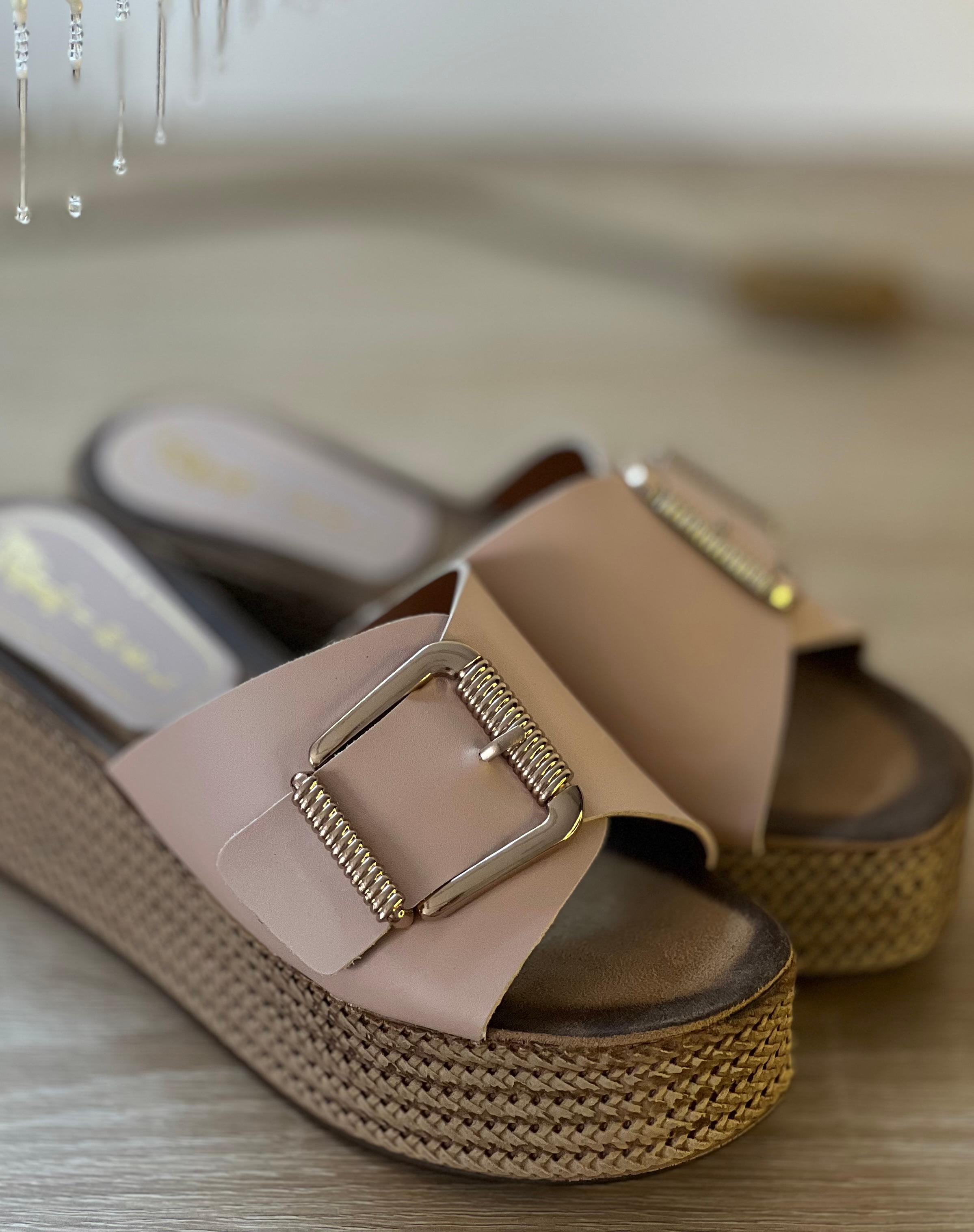 Sabot Cuir compensé Boucle 3