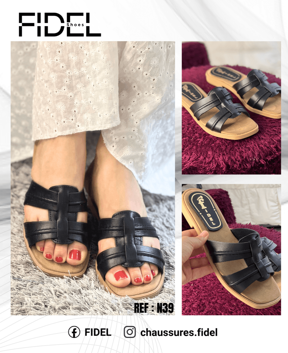 Mule Cuir plat 3