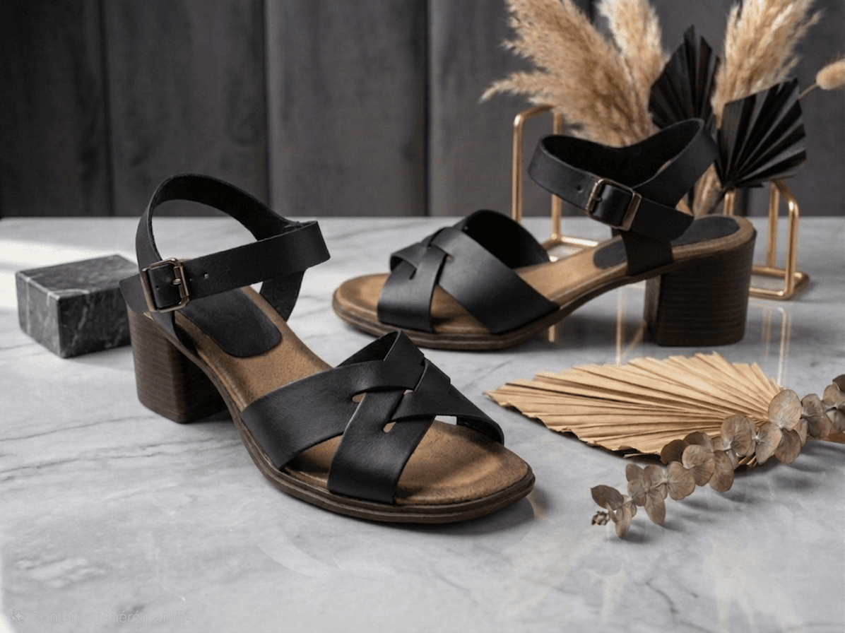 Sandale Demi talon Cuir 2