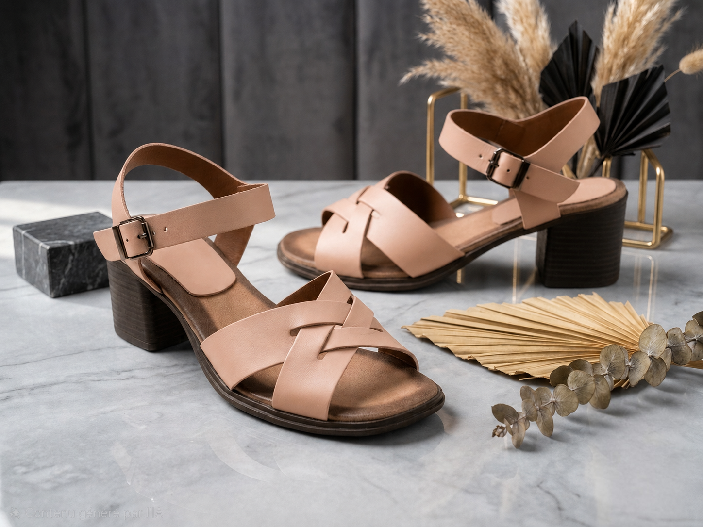 Sandale Demi talon Cuir