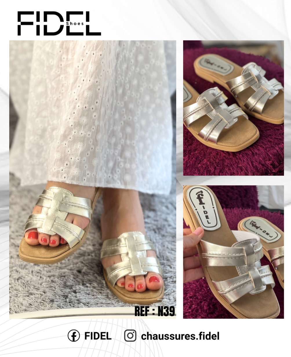 Mule Cuir plat