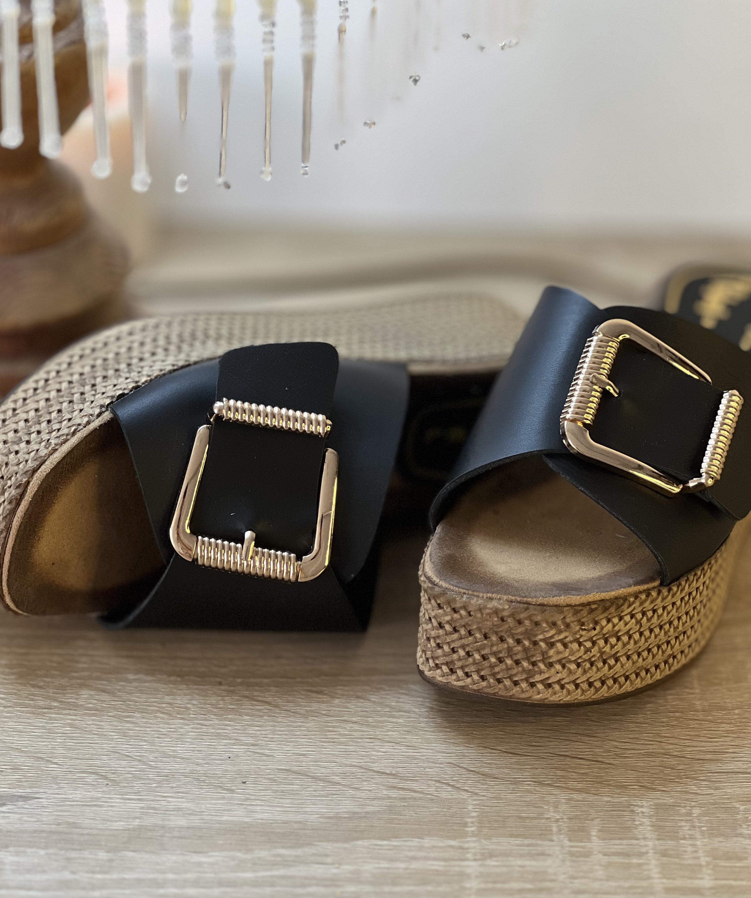 Sabot Cuir compensé Boucle